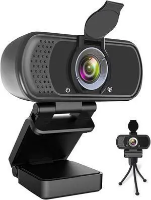 Webcam HD 1080P, Web Camera with Microphone, USB Desktop Laptop Camera with110-Degree View Angle, Stream Webcam for Video Calling and Recording Conferencing, Gaming,with Webcam Cover and Tripod Webcam HD 1080P, Web Camera with Microphone, USB Desktop Laptop Camera with110-Degree View Angle, Stream Webcam for Video Calling and Recording Conferencing, Gaming,with Webcam Cover and Tripod