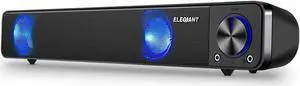 Computer Speakers, Wired Computer Sound Bar, Stereo USB Powered Mini Soundbar Speakers for PC Tablets Laptop Desktop Projector Cellphone, Black Computer Speakers, Wired Computer Sound Bar, Stereo USB Powered Mini Soundbar Speakers for PC Tablets Laptop Desktop Projector Cellphone, Black