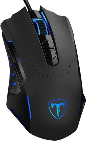 Gaming Mouse Wired [7200 DPI] [Programmable] [Breathing Light] Ergonomic Game USB Computer Mice RGB Gamer Desktop Laptop PC Gaming Mouse, 7 Buttons for Windows 7/8/10/XP Vista Linux, Black