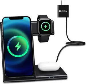 Wireless Charger 3 in 1 Qi-Certified Fast Charging Station,Compatible iPhone 12/SE/11/11 Pro/X/XS/XR/Xs Max/8 Plus,Charging Stand for AirPods Pro/2, Compatible Apple Watch Series 6/5/4/3/2/SE Wireless Charger 3 in 1 Qi-Certified Fast Charging Station,Compatible iPhone 12/SE/11/11 Pro/X/XS/XR/Xs Max/8 Plus,Charging Stand for AirPods Pro/2, Compatible Apple Watch Series 6/5/4/3/2/SE