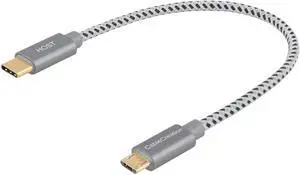 USB C to Micro USB OTG Cable, 0.65 ft Type C Braided Cord, 480Mbps Compatible with MacBook (Pro), Galaxy S20, S20+,S8, S9, S10, Pixel 3 XL, 2 XL, Android Devices, 0.2M/ Space Gray USB C to Micro USB OTG Cable, 0.65 ft Type C Braided Cord, 480Mbps Compatible with MacBook (Pro), Galaxy S20, S20+,S8, S9, S10, Pixel 3 XL, 2 XL, Android Devices, 0.2M/ Space Gray