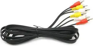 3 RCA Cable Audio Video Composite Male to Male DVD Cable (6 Feet) 3 RCA Cable Audio Video Composite Male to Male DVD Cable (6 Feet)