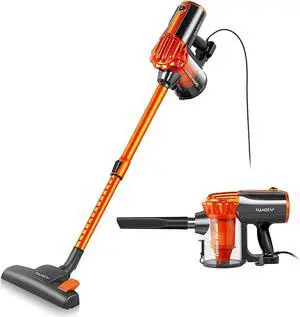 V600 Stick Vacuum Cleaner Corded 23 ft with 17KPa Powerful Suction, Adjustable Lightweight Bagless Vacuum with HEPA Filter for Hard Floor, Orange V600 Stick Vacuum Cleaner Corded 23 ft with 17KPa Powerful Suction, Adjustable Lightweight Bagless Vacuum with HEPA Filter for Hard Floor, Orange