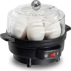 Electric Egg Cooker and Poacher for Soft, Hard Boiled or Poached with Ready Timer, Holds 7, Black (25500) Electric Egg Cooker and Poacher for Soft, Hard Boiled or Poached with Ready Timer, Holds 7, Black (25500)
