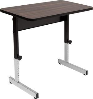 Adapta Height Adjustable Office Desk AllPurpose Utility Table Sit to Stand up Desk Home Computer Desk 23  32 in Powder Coated Black Frame and 1 Thick Walnut Top 36 Inch