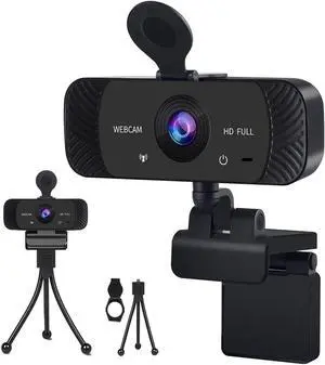 Webcam-HD-1080p-Web-Camera - with Stereo Microphone and Privacy Cover, USB-PC Computer Webcam, 360 °Rotate Webcam, Desktop Laptop HD Webcam for Recording/Teaching/Calling/Conferencing/Gaming Webcam-HD-1080p-Web-Camera - with Stereo Microphone and Privacy Cover, USB-PC Computer Webcam, 360 °Rotate Webcam, Desktop Laptop HD Webcam for Recording/Teaching/Calling/Conferencing/Gaming