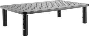 Premium PC Monitor & Laptop Stand with Sturdy, Stable Black Metal Construction. Fashionable Riser is Height Adjustable with Non-Skid Rubber. Perfect for Computer Monitor, iMac Stand, or Computer Shelf Premium PC Monitor & Laptop Stand with Sturdy, Stable Black Metal Construction. Fashionable Riser is Height Adjustable with Non-Skid Rubber. Perfect for Computer Monitor, iMac Stand, or Computer Shelf