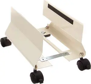 Mobile CPU Stand, Universal Metal Computer Cart with Adjustable Width and Caster Wheels, Holds 53 Lbs, White Mobile CPU Stand, Universal Metal Computer Cart with Adjustable Width and Caster Wheels, Holds 53 Lbs, White