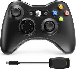 Wireless Controller for Xbox 360, 2.4GHz Enhanced Dual Vbt Game Controller with Receiver Remote Gamepad Joypad Joystick for Xbox 360 Slim PS3 and PC Windows 7/8/10 (Black)