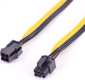 PCIe 6Pin Male to CPU 4Pin Female  Power Conversion Cable ATX 12V 4 Pin to PCI express 6 Pin Power Supply Cable 18AWG