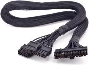 24Pin ATX Power Supply Cable 18+10Pin to 20+4 Pin Sleeved for Seasonic Snow Silent 750W 1050W PSU Modular
