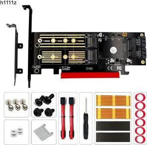 Add On Cards M.2 NVME NGFF mSATA Riser PCIE to M2 Adapter with Gold M.2 Heatsink SSD Cooling PCI Express X4/X8/X16 Raiser
