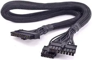 PSU Modular 18+10pin to 24Pin ATX Power Supply Cable 20+4 Pin with Sleeved for Seasonic X-series X-560 X-660 X-760