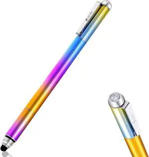 Stylus Pens for Touch Screens 3 in 1 Stylus Pen for iPad iPhone Drawing Stylist with Extra 4 Stylus Tips and 1 Pen Refill Styluses for Tablets Laptop Android Universal Touch Devices (Rainbow)