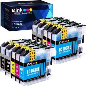 10 Pack LC103 E-Z Ink (TM) Compatible Ink Cartridge Replacement for Brother LC103 XL LC101 LC-103XL 101XL LC103BK LC103BK LC103C LC103M LC103Y for Brother DCP-J152W MFC-J245 Printer