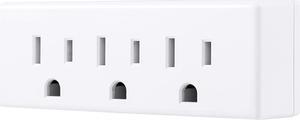 GE 3-Outlet Extender Wall Tap, Grounded Adapter Plug, Indoor Rated, 3-Prong, Perfect for Travel, UL Listed, White, 52203