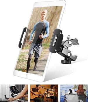 elitehood iPad Mount for Microphone Stand, iPad Holder for Exercise Bike or Mic Stand, Microphone Stand Tablet Holder Compatible with iPad Mini, iPad, iPad Air and More 4-12 in Tablet & Cell Phone