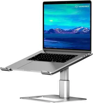 Adjustable Laptop Stand for Desk, Computer Stand, Ergonomic Laptop Riser Holder Compatible with 10 to 17.3 Inches Notebook PC Computer, Aluminum Silver