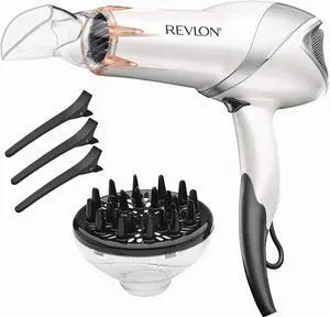 REVLON 1875 Watts Infrared Heat Hair Dryer for Max Drying Power, White REVLON 1875 Watts Infrared Heat Hair Dryer for Max Drying Power, White