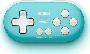 Nargos 8Bitdo Zero 2 Bluetooth Key Chain Sized Mini Controller for Nintendo Switch, Windows, Android and macOS (Turquoise Edition)