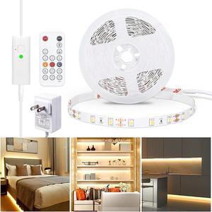 Warm White LED Strip Dimmable LED Light Strips with RF Remote and ETL Listed Adapter 16.4ft Flexible Tape Lights for Kitchen Under Cabinet Bedroom 3000K 300 LEDs Rope Light