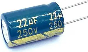 6Pcs High frequency low impedance 250V 22Uf aluminum electrolytic capacitor size 10*17 22Uf