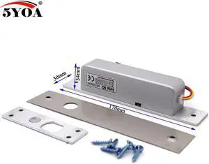 Small High End Door Electric Bolt Mortise Lock for Door Lock Access Control DC 12V Stainless Steel NC Electronic