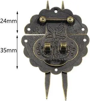 60x60mm Antique Vintage Latch Hasp U Shaped Alloy Decorative Hasp Latch Buckle for Drawer Cabinet Wooden Jewelry Box Case