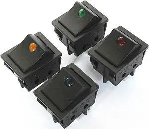 2pc/set Ship type switch KCD4 four feet with light cat eye boat type switch button switch water pump switch treadmill