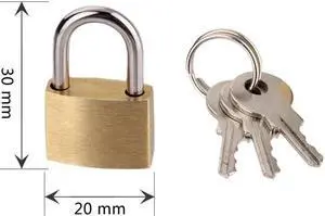 1 Set Small Brass Padlock With 2 Keys Door Lock Luggage Mailbox Security Manual Lock Key Kit 20mm*30mm