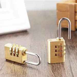 3 Dial Digit Combination Brass Password Lock Outdoor Suitcase Luggage Padlock Anti-theft Security Locks Cupboard Cabinet Locker