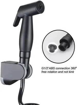 1 set Black Handheld Bidet Toilet Sprayer ABS Hygiene Sprayer Set Baby Diaper Cloth Sprayers Bidet With Hose and Holder