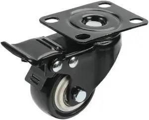 2PCS/Lot 2 Inch Swivel Casters Wheel with Double Brake, Bearing, Heavy Duty No Noise PU Wheels Plate Locking Casters, 50kg Load