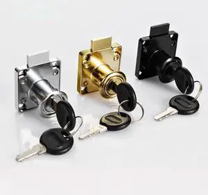 Drawer Lock Letter Box Lock Furniture Cabinet Lock, Opening Diameter 19mm for Door Panels with a Thickness of 17-22 mm/ 27-32mm