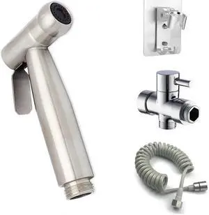 Handheld Toilet Bidet Sprayer Set Kit Stainless Steel Hand Bidet faucet for Bathroom Hand Sprayer Shower Head Self Cleaning