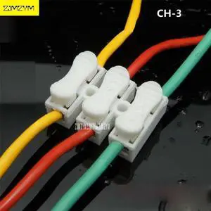 10pcs/lot CH-3 Spring Wire Quick Connector 3p G7 Electrical Crimp Terminals Block Splice Cable Clamp Easy Fit Led Strip 0.5-4.0