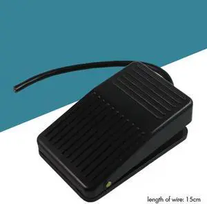 Foot Switch 10A 250V Self-reset Jog Pedal Switch with Wire SPDT Anti-slip Metal Momentary Electric Power Foot Pedal Switch