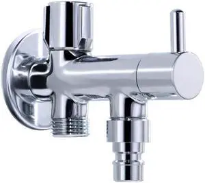 Brass Kitchen Bathroom Accessories Double Outlet Angle Valve for Shower Head Toilet Basin Water Heater Angle Valves Water Tap