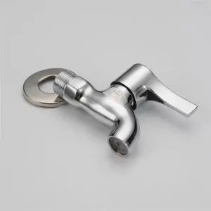1pc Brass Chrome Outdoor Faucet Garden Bibcock Tap Bathroom Laundry Sink Cold Water Tap G1/2'