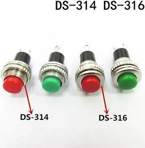 5pc self-reset Push Button Switch 10mm DS-316 DS-314 Self Return Momentary Push Button Switch