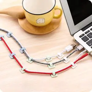 18pcs/lot Self-adhesive Plastic Cable Clip Buckle Cord Management Drop Wire Holder Organizer Earphone Data Line Storage Winder