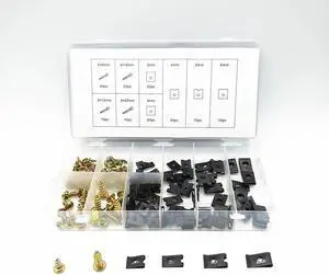 170PCS/Set Auto Car Clip & Screw Kit for Dash Door Panel Interior U-Clip U Nut and Screw Assortment Kit Car Retainer Clips