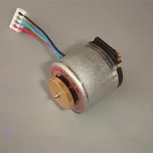 Two-phase Four-wire 20mm Circular Stepper Motor with 11-gear, Copper Wheel 40 Ohms Micro Stepper Motor Output Shaft 1.5 mm