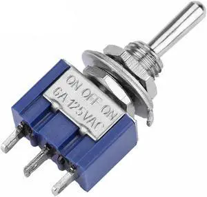 1pcs 6A Miniature Electrical Toggle Switch Single Pole Three Throw Power Switch ON-OFF-ON AC 125V Toggle Switch