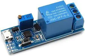 DC 5V-30V Adjustable Time Delay Relay Module Controller, Micro USB and Welding Terminal Delay Switch for Smart Home, Auto, GPS