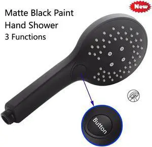 3 Functions Single Handheld Shower Head Massage & Mist Hand Shower Chrome/Black Sprayer