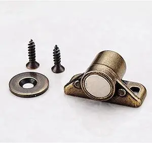 Antique Copper Magnetic Latch Catches, Cabinet & Furniture Snap-on Ball Spring Beads for Cupboard, Drawers, Closet with Screws