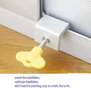 plastic steel free punching door and aluminum alloy window track sliding anti-theft child safety translation lock buckle limiter