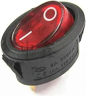 Oval Switch 5 Pc  On / Off red Rocker Switch 3 Plugs Switch 6A 250V 10A 125V AC Electrical Accessories