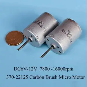 370-2212 Micro Motor 18.5MM Long Axis Motor DC 6-12V 7800-16000RPM Copper Carbon Brush 370 DC Motor Parts Accessories